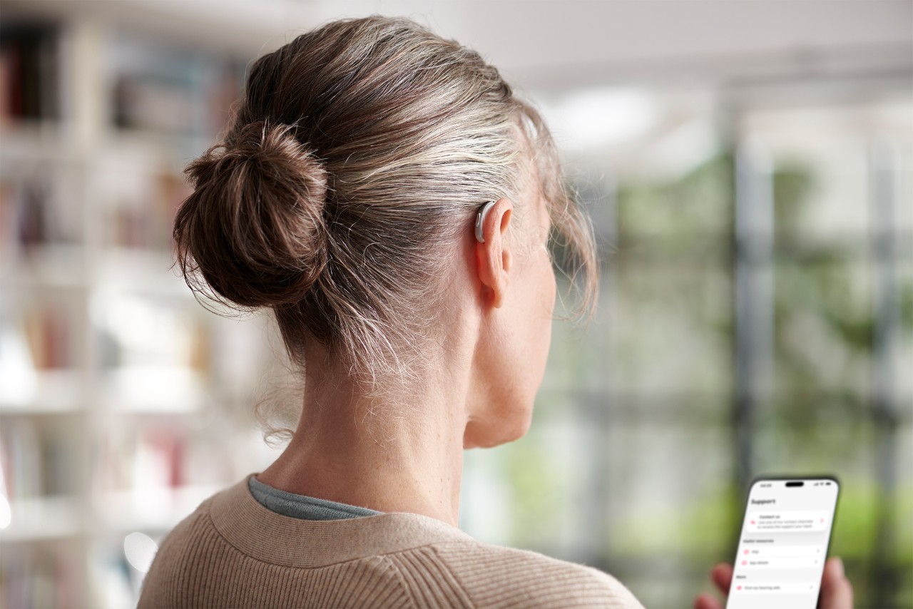 woman with hearing aids