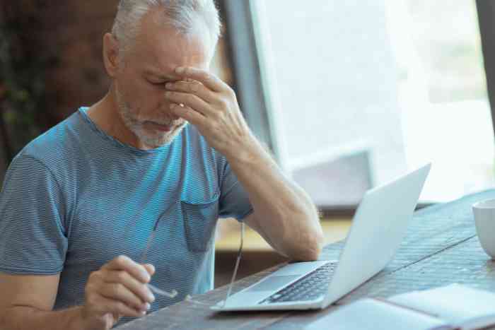 Man working on laptop