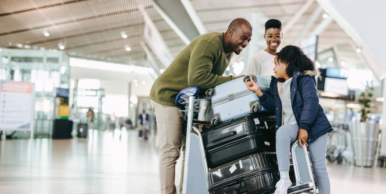 Family at airport