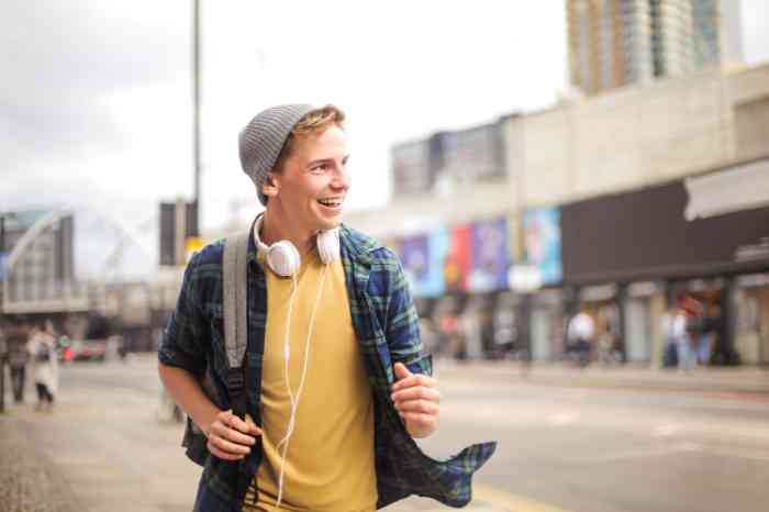 teenage boy with headphones