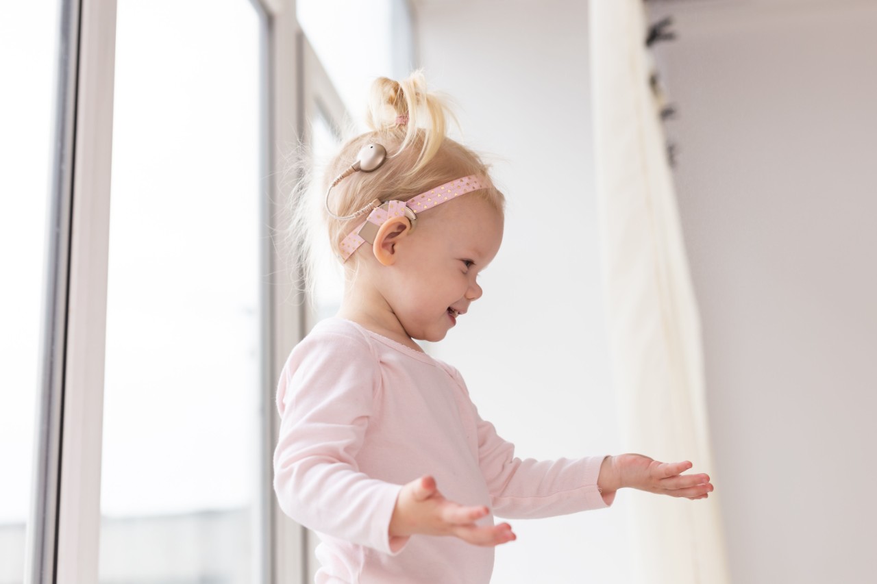 Child with a baha hearing aid