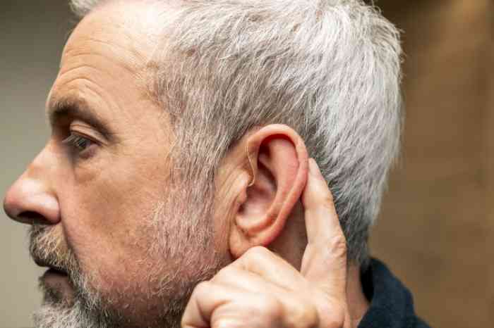 man wearing hearing aid