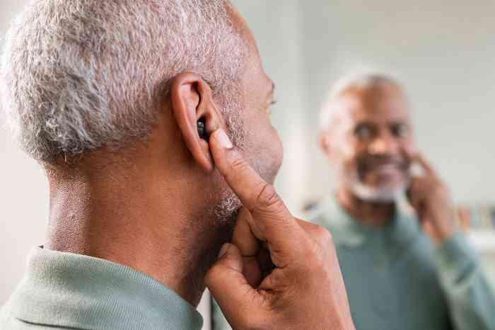 A man with hearing aids