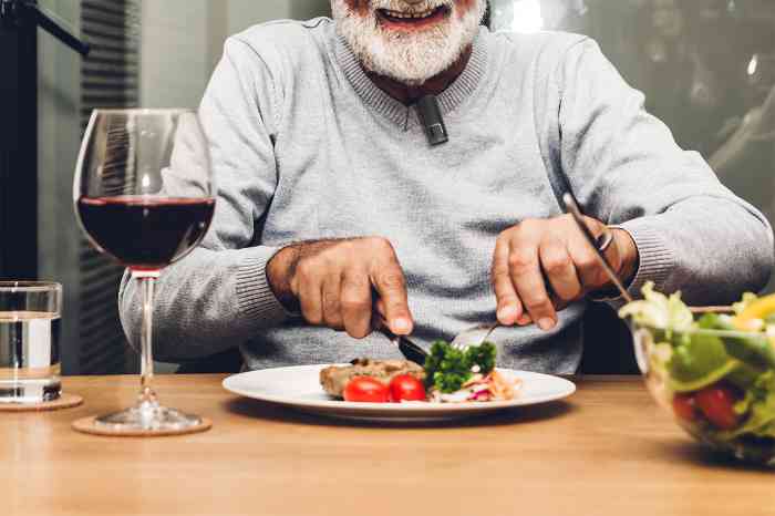 A man eating a salad