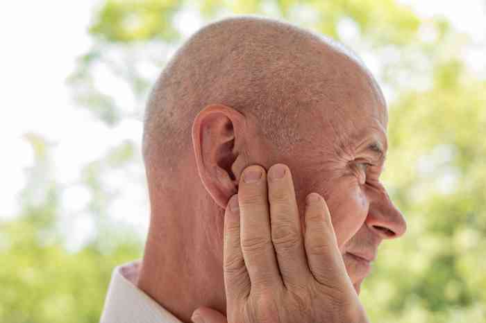 Man with a fungal ear infection