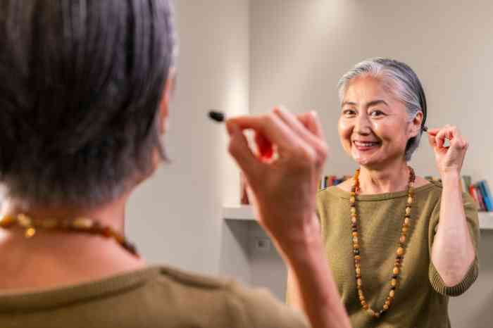 female client with hearing aid