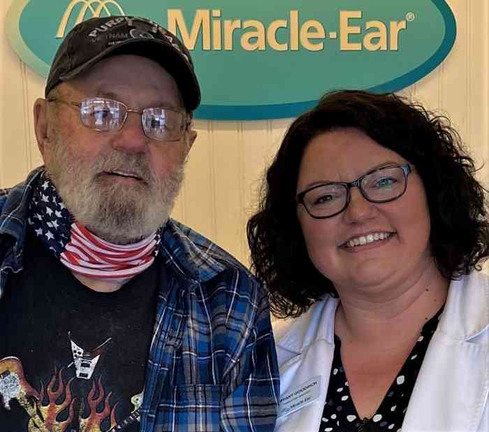 Gift of Sound recipient, James, and his HCP, Tiffany