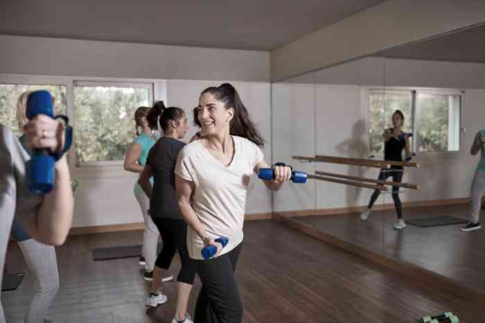 Friends working out together