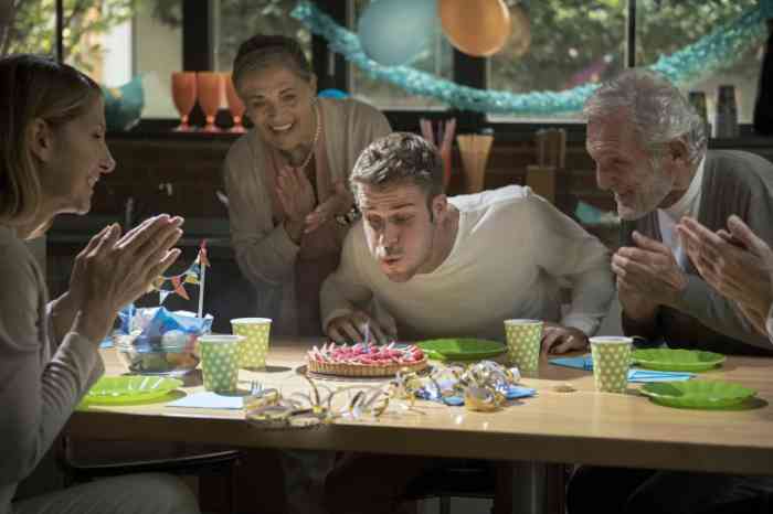 Family at a birthday party