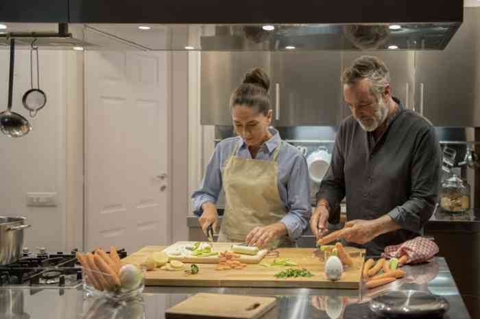 couple cooking in the kitchen