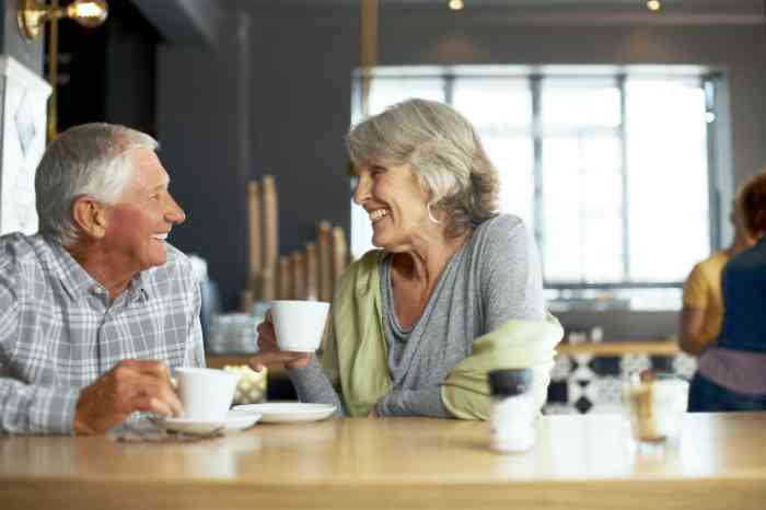Couple drinking coffee at a cafe