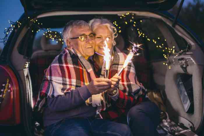 Couple with sparklers
