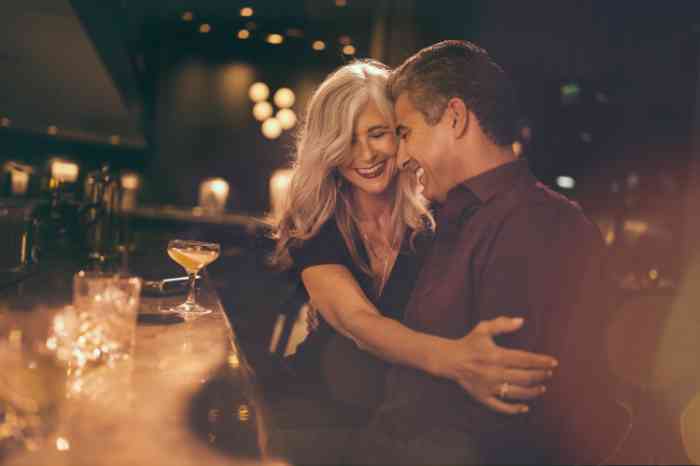 happy couple enjoying an evening