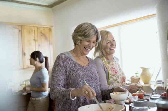 Family cooking together