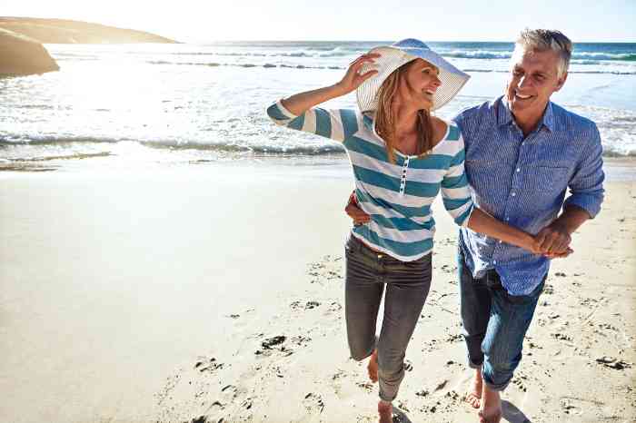 Mature couple spending the day at the beach