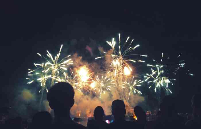 People looking at fireworks