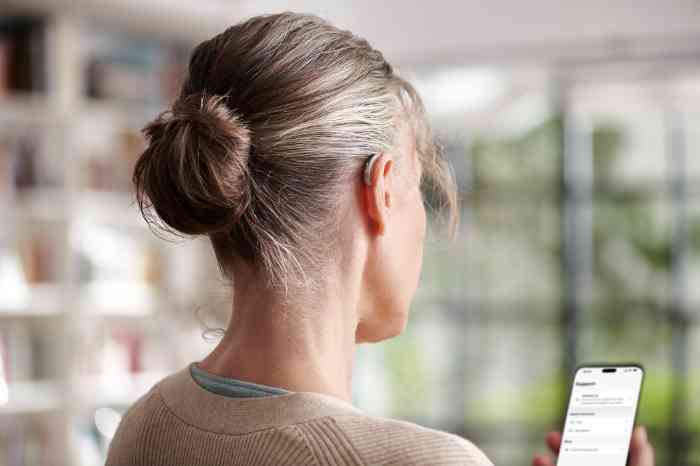 Woman wearing hearing aids