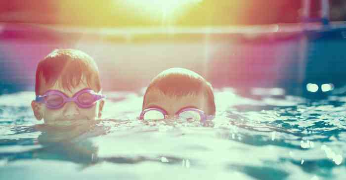 Kids swimming