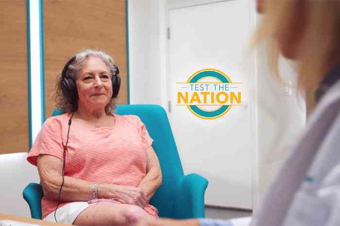 Patient getting hearing tested