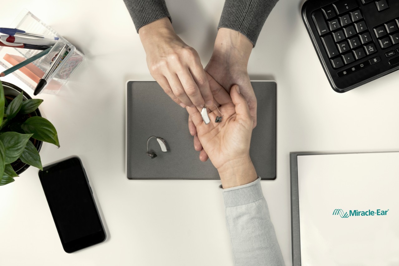 Hearing aids on hands