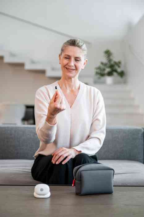 Woman trying hearing aid