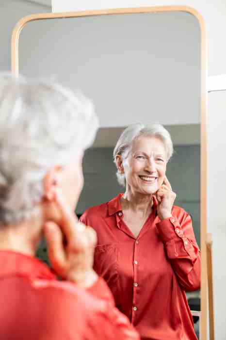 Woman wearing hearing aids