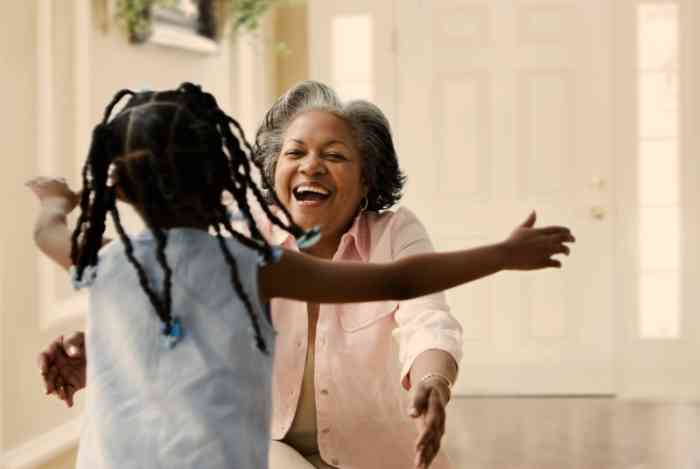 hug for grandma with hearing aids