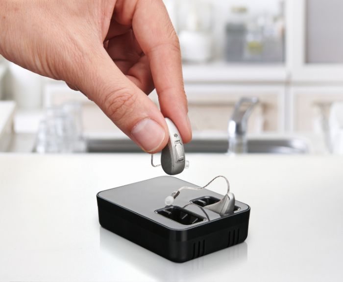 Charger for RIC hearing aids