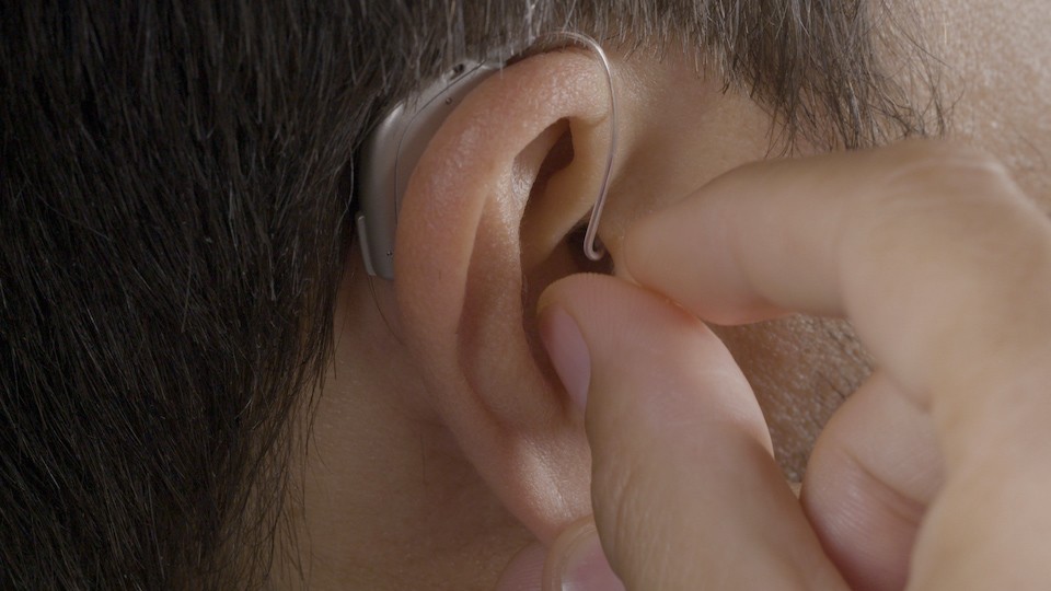Male ear and hearing aid