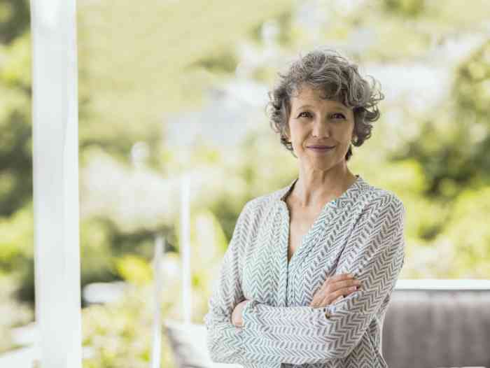 Woman wearing hearing aids