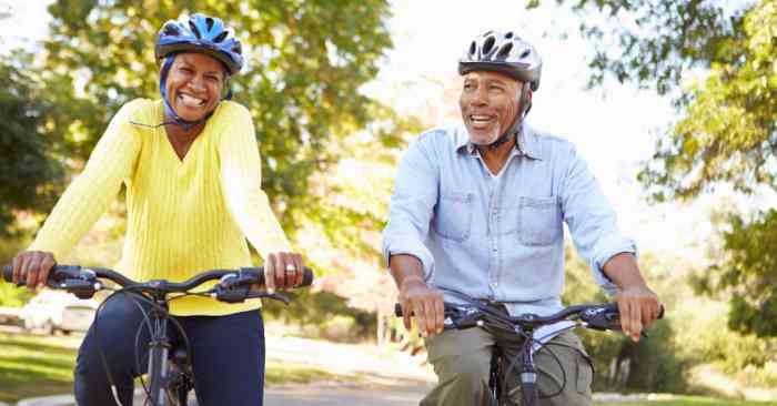 couple biking